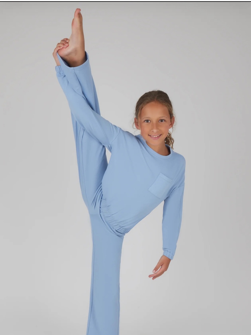 Yogalicious Kids Matching Set Light Blue Long Sleeve Top & Pants